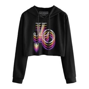 NEW, in package Jennifer Lopez Neon repeater crop hoodie